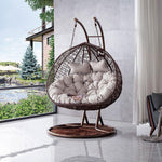 Leisure Hanging Basket Hanging Basket Swing Rattan Chair Balcony Cradle Chair Indoor Courtyard Leisure Rocking Chair Double Pole Coffee