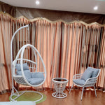 Balcony Hanging Basket Rattan Chair Swing Cradle Hanging Chair Tables And Chairs Leisure Furniture Space Basket White Single + Tea Table + Leisure Chair