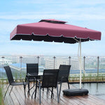 Outdoor Umbrella Courtyard Umbrella Stall Umbrella Security Umbrella Sun Umbrella 2.2m Sunshade (wine Red)