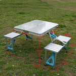 Outdoor Folding Tables And Chairs Portable Multifunctional Stall Table Aluminum Alloy 2.4m Ink Green Umbrella + Umbrella Seat