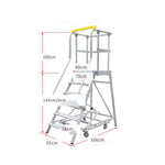 Climbing Ladder 6 Steps  Platform Height 1.49 m And 1 m Guardrail Height Silver Aluminum