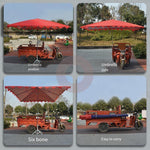 Sunshade Outdoor Stall Strong Big Square Umbrella Business Umbrella Large Ground Stall Sunshade 2.5x2.9 Red Silver Glue (four Bones)