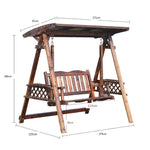 Outdoor Swing Wooden Solid Wood Chair Garden Courtyard Anti-corrosion Hanging Hammock Cradle With Ceiling Luxury Swing