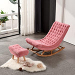 Rocking Chair Nordic Lazy Sofa Net Red Light Luxury Small Family Lounge Leisure Single Chair 826 Frosted Velvet Yellow