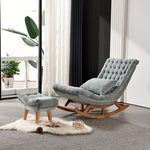 Rocking Chair Nordic Lazy Sofa Net Red Light Luxury Small Family Lounge Leisure Single Chair 826 Frosted Velvet Yellow