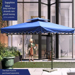 Outdoor Sunshade Umbrella Large Garden Sun Stall Sentry Box Leisure Terrace Courtyard 2.5 Rainproof Royal Blue Cross