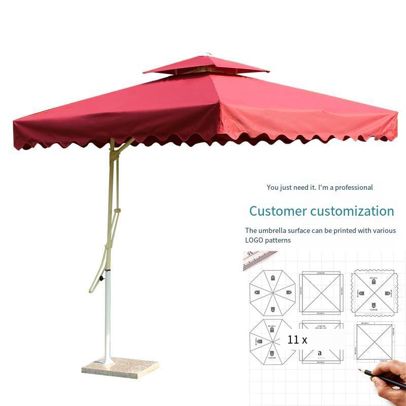 Outdoor Sunshade Umbrella Large Garden Sun Stall Sentry Box Leisure Terrace Courtyard 2.5 Rainproof Royal Blue Cross