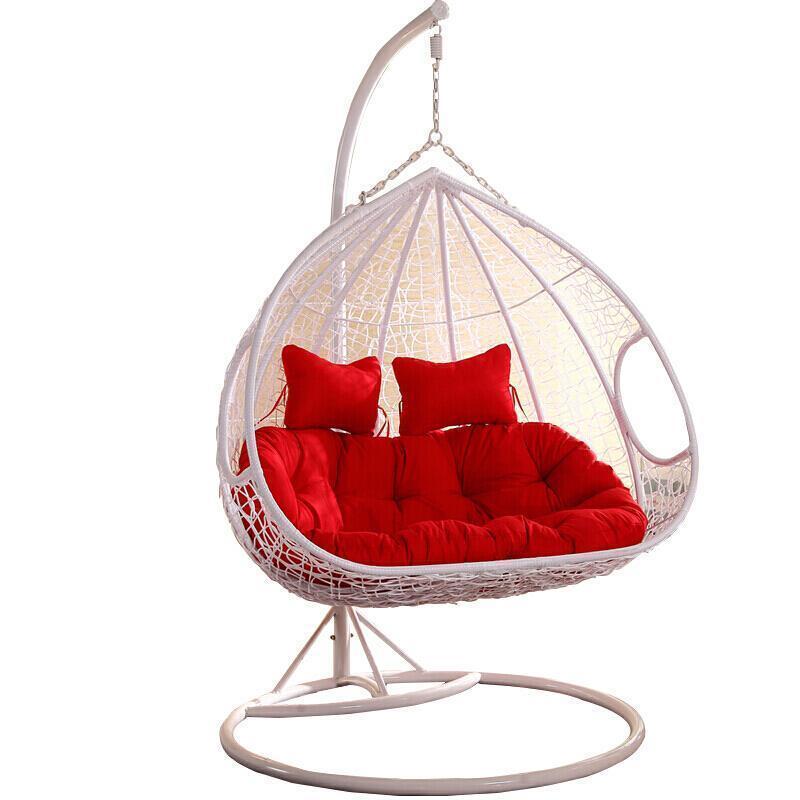 Net Red Hanging Basket Rattan Chair Balcony Outdoor Dormitory Cradle Leisure Hammock Adult Rocking Lazy Sunshine Reclining Bird's Nest Swing Single White [luxury]
