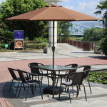 Outdoor Tables And Chairs With Umbrella Combination Open Balcony Courtyard Leisure Rattan Chair Terrace Sunshade Waterproof Rattan 80 Tables + 4 Chairs + Coffee Umbrella