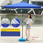 Outdoor Umbrella Courtyard Sunshade Large Commercial Oversized Courtyard Stall Square Rectangular Folding Royal Blue 1.8 * 2.2 (without Base)