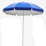 Outdoor Sun Umbrella Courtyard Sunshade Beach Fishing Thickened Large Folded 2m Silver Glue Blue Umbrella + Triangular Base