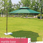 Outdoor Sunshade Courtyard Umbrella Sun Large Stall Sunscreen Anti Ultraviolet Folding Dark Green Double Top With Marble