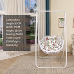 Hanging Chair Basket Cane Swing Indoor Cradle Hammock Bedroom Balcony Leisure Bird's Nest Orchid Rocking Courtyard Single Adult Net Red [ordinary] White Swing + Cushion + Carpet