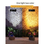 Solar Outdoor Lamp Courtyard Garden Layout Simulation Stone Small Decoration Lawn Landscape Waterproof Spotlight Basalt -- 1 Set [white Light + Warm Light]