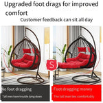 Hanging Chair Basket Swing With Leg Support Outdoor Rattan Household Bedroom Leisure Lazy Indoor Balcony Hammock Cradle Rocking Single [no Armrest] Coffee