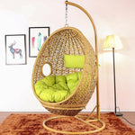 Hanging Basket Rattan Chair Rocking Indoor Swing Household Lazy Hammock Adult Orchid Balcony Net Red Bird's Nest Hanging Chair Single Rattan Hanging Chair - Bold Support [white]