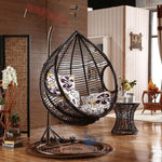 Hanging Basket Swing Outdoor Coarse Rattan Imitation Single Double Chair Autumn Balcony RockingIndoor Courtyard Leisure Coarse Coffee