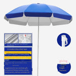 Sun Umbrella Outdoor Sunshade Large Stall Commercial Large Advertising Printing Custom Round Umbrella Thickened 2.0 Silver Glue Blue