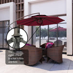 Outdoor Sunshade Large Courtyard Umbrella Balcony Banana Umbrella Side Stall Large Sun Umbrella Iron Double Top Wine Red