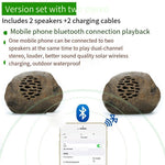 Solar Bluetooth Speaker Garden Sound Outdoor Waterproof Remote Control Simulation Stone Cobblestone Lawn Speaker Card Insert Version (1 Set Bluetooth + TF + Remote Control) 4 Packages