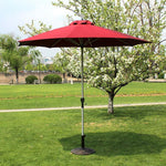 Outdoor Umbrella Sunshade Large Advertising Terrace Folding Stall Sun Umbrella Middle Column Leisure With Table And Chair Iron Straight Rod Rain Proof Wine Red + Water Seat