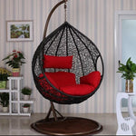 Hanging Basket Rattan Chair Bird's Nest Hammock Indoor Leisure Balcony Outdoor Swing Lazy Bedroom Drop Cradle Chair Single King - With Armrest (black)