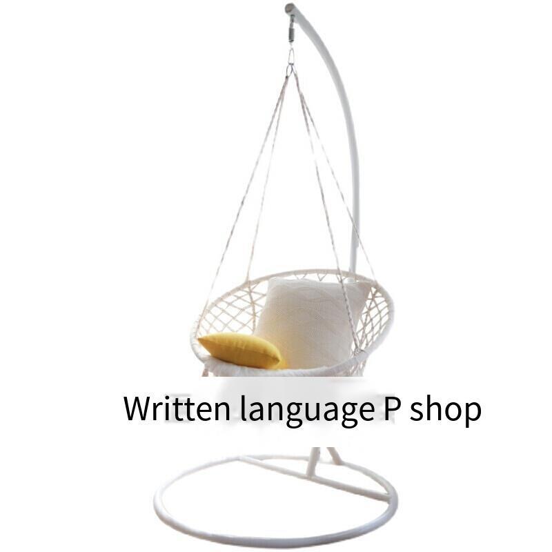 Hanging Chair Balcony Ins Net Red Bird's Nest Basket Indoor Weaving Swing Nordic Lazy Cradle Chair Ruiheng Photographed The Light String
