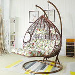 Hanging Basket Rattan Chair Double Household Indoor Swing Balcony Bassinet Chair Bird's Nest Hammock Lazy Man Tesiyou Hanging Orchid Drop Pole Coffee Fine