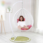 Double Basket Rattan Chair Hanging Household Hammock Indoor Leisure Balcony Swing Lazy Bird's Nest Drop Chair Cradle Chair Single White Flagship