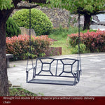 Outdoor Swing Hanging Chair Courtyard Garden Basket Rattan Outdoor Double Rocking Balcony Iron Swing Double Iron Mesh asket Without Cushion