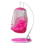 Hall Balcony Hanging Basket Rattan Chair Single Straw Hat Swing Cradle Chair Lazy Leisure Courtyard Chair Pink
