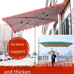 Outdoor Sunshade Umbrella Canopy Stall Large Rainproof Folding Large Square Sun Umbrella Thickened Inclined Shop Commercial Inclined Six Bones 4 × 2 Red