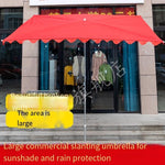 Outdoor Sunshade Umbrella Canopy Stall Large Rainproof Folding Large Square Sun Umbrella Thickened Inclined Shop Commercial Inclined Six Bones 4 × 2 Red