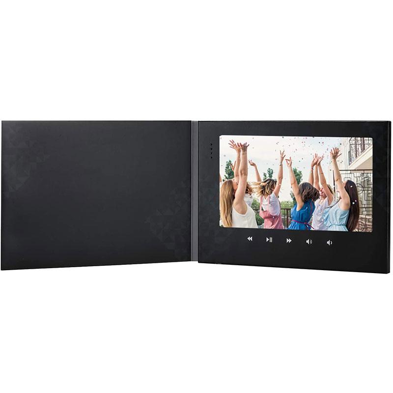 LuguLake 7" Video Greeting Card Video Brochure LCD Screen Digital Brochures for Mother's Day, Christmas, Anniversary Black