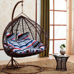 Hanging Chair Hanging Basket Rattan Chair Rocking Chair Rattan Reclining Chair Coffee With Armrest + Cushion + 2 Headrest + Carpet