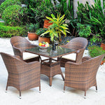 Outdoor Tables And Chairs Rattan Chair Leisure Courtyard Balcony Three Piece Rattan Furniture One Table Two Chairs Including Cushion Formula Table