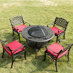 Outdoor Tables And Chairs Balcony Combination Courtyard Barbecue Stove Garden Leisure Cast Aluminum Iron Table And Chair Kit Single Chair