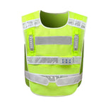 LED Rechargeable Reflective Vest With Flashing Light Red And Blue Flashing Road Administration Vest Highway Patrol Traffic Vest