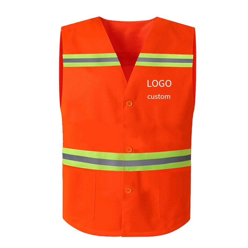 Environmental Sanitation Worker's Safety Vest Reflective Vest Safety Suit Cleaning Suit Construction Vest - Orange