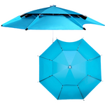 Large Fishing Umbrella 2.6m 2.4 Universal Rain Proof Sunscreen Outdoor Fishing Umbrella Folding Thickened Blue Double-layer Reinforced Buckle Frame Black Glue Sunscreen