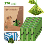 270 Dog Poop Bags Biodegradable Pets Waste Bag with Dispenser and Leash Clip for Dog Extra Thick 100% Leak Proof Bag Doggy Bags 18 Rolls 9" x 13"