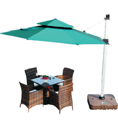 Outdoor Sunshade Umbrella Courtyard Umbrella Large Sunshade Umbrella Balcony Terrace Garden Folding 3m Square Umbrella With Water Tank Base