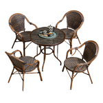 Outdoor Table And Chair Courtyard Rattan Chair Three Piece Small Leisure Furniture Combination Rattan Garden Outdoor Balcony Terrace Table And Chair Set