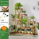 Balcony Solid Wood Flower Rack Multi-layer Fleshy Indoor Solid Wood Flower Rack [surface Carbonization + Anti-corrosion]