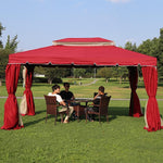 Outdoor Pavilion Courtyard Outdoor Sunshade Big Awning Big Tent Awning Outdoor Garden Tent European Sunshade Courtyard Awning 3 * 3 Wine Red