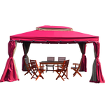 Outdoor Pavilion Courtyard Outdoor Sunshade Big Awning Big Tent Awning Outdoor Garden Tent European Sunshade Courtyard Awning 3 * 3 Wine Red