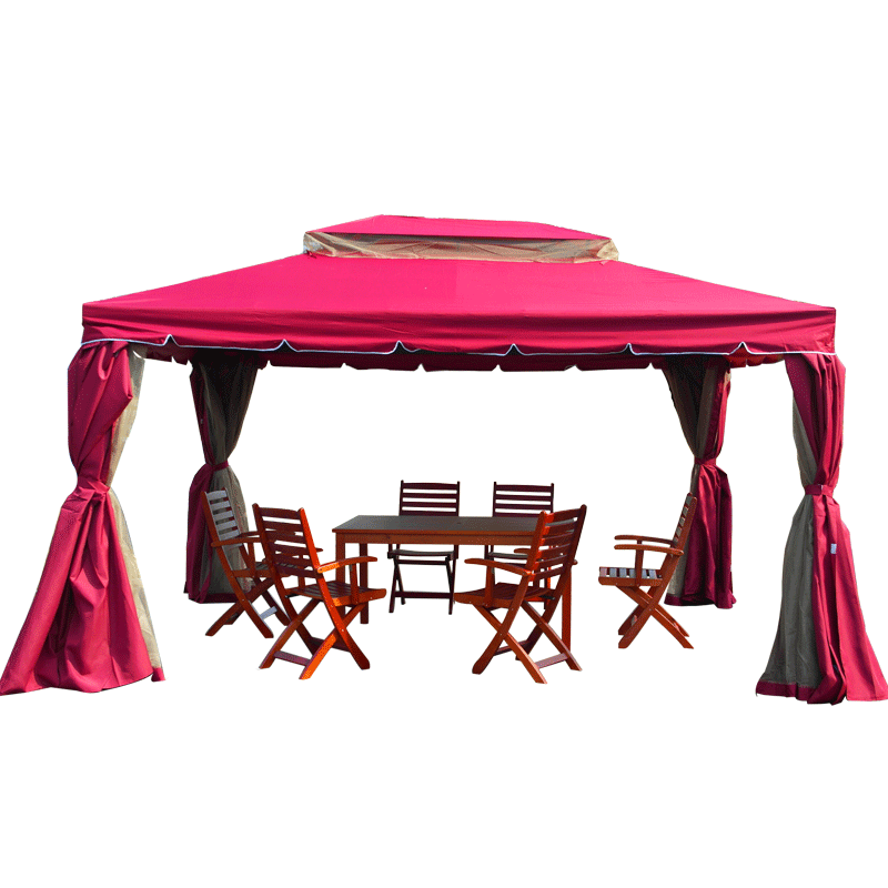 Outdoor Pavilion Courtyard Outdoor Sunshade Big Awning Big Tent Awning Outdoor Garden Tent European Sunshade Courtyard Awning 3 * 3 Wine Red