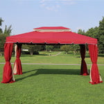 Outdoor Pavilion Courtyard Outdoor Sunshade Big Awning Big Tent Awning Outdoor Garden Tent European Sunshade Courtyard Awning 3 * 3 Wine Red