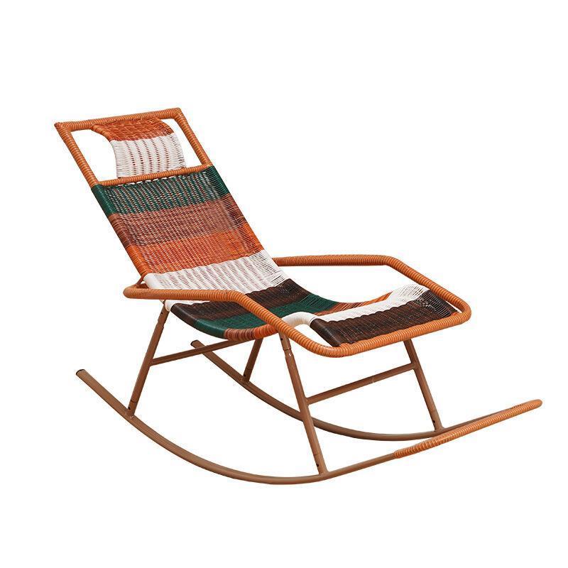 Thickened Antique Red Circle Line Rocking Chair Rattan Chair Adult Nap Reclining Chair Living Room Balcony Lazy Chair Carefree Chair Elderly Leisure Rocking Chair Rattan Rocking Chair