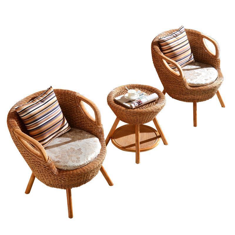 Three Piece Set Rattan Chair Balcony Table Chair Outdoor Leisure Tea Table Chair Small Rattan Chair